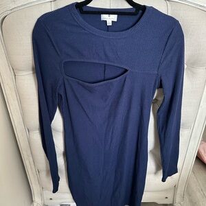 Socialite Navy Blue Cutout Dress